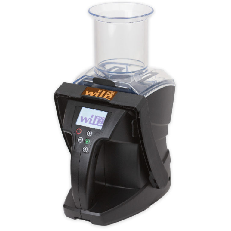 Wile 200 Coffee measures the moisture content, test weight and temperature of coffee and cocoa beans quickly and accurately
