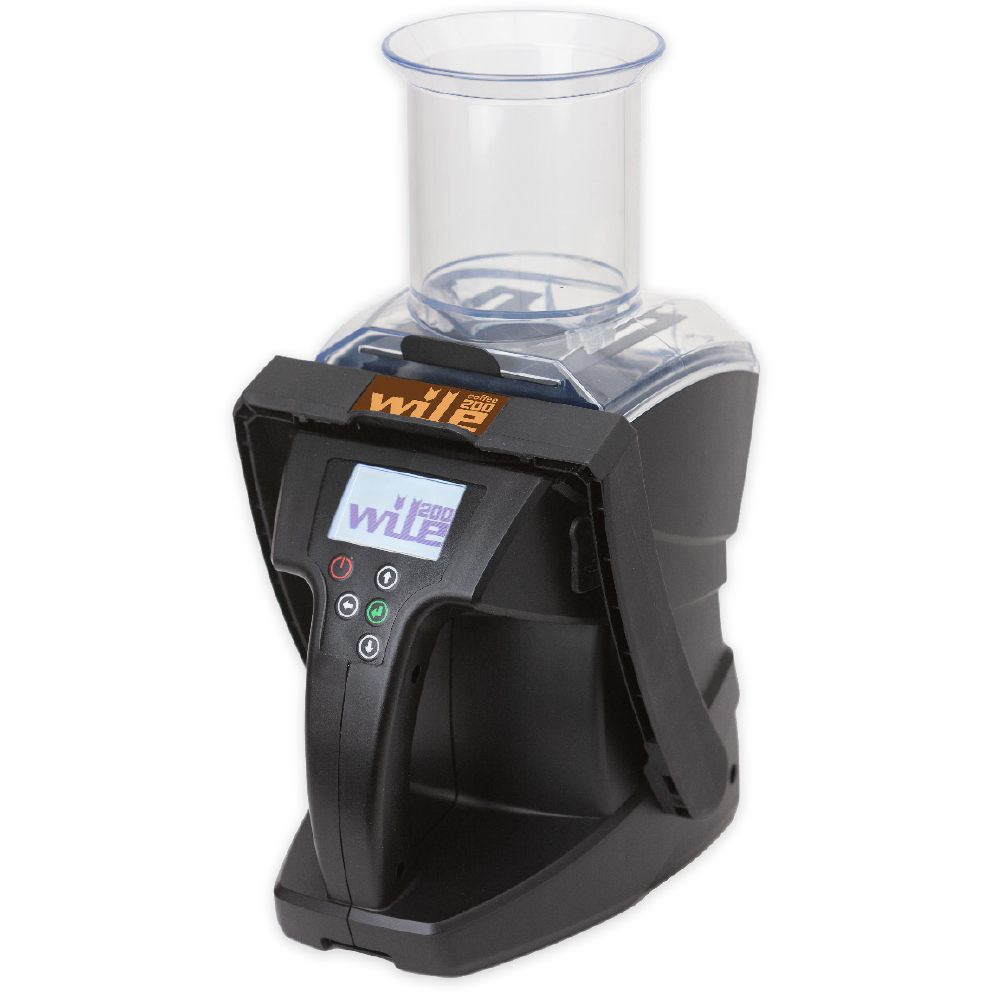 Wile 200 Coffee kosteusmittari kokonaisten kahvi- ja kaakaopapujen kosteuden mittaamiseen.