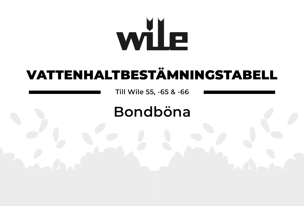 Wile Kosteusmääritystaulukkohärkäpapu